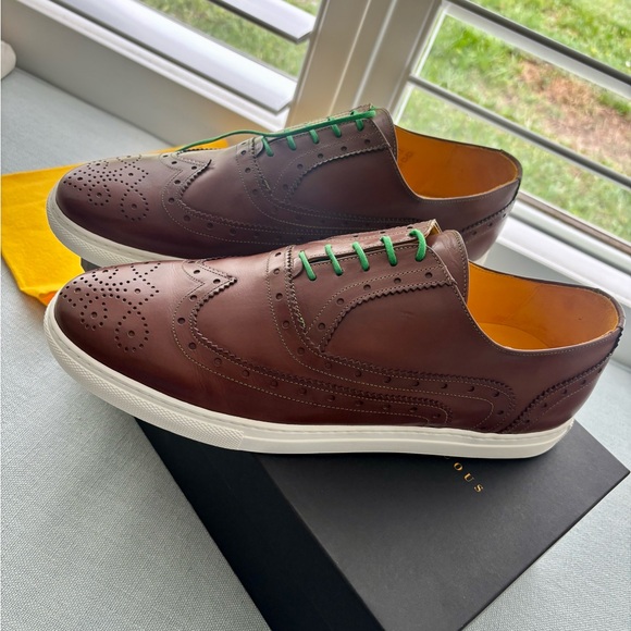 Men's Brown Leather Brogue Undandy Shoes - Picture 8 of 9